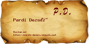 Pardi Dezső névjegykártya